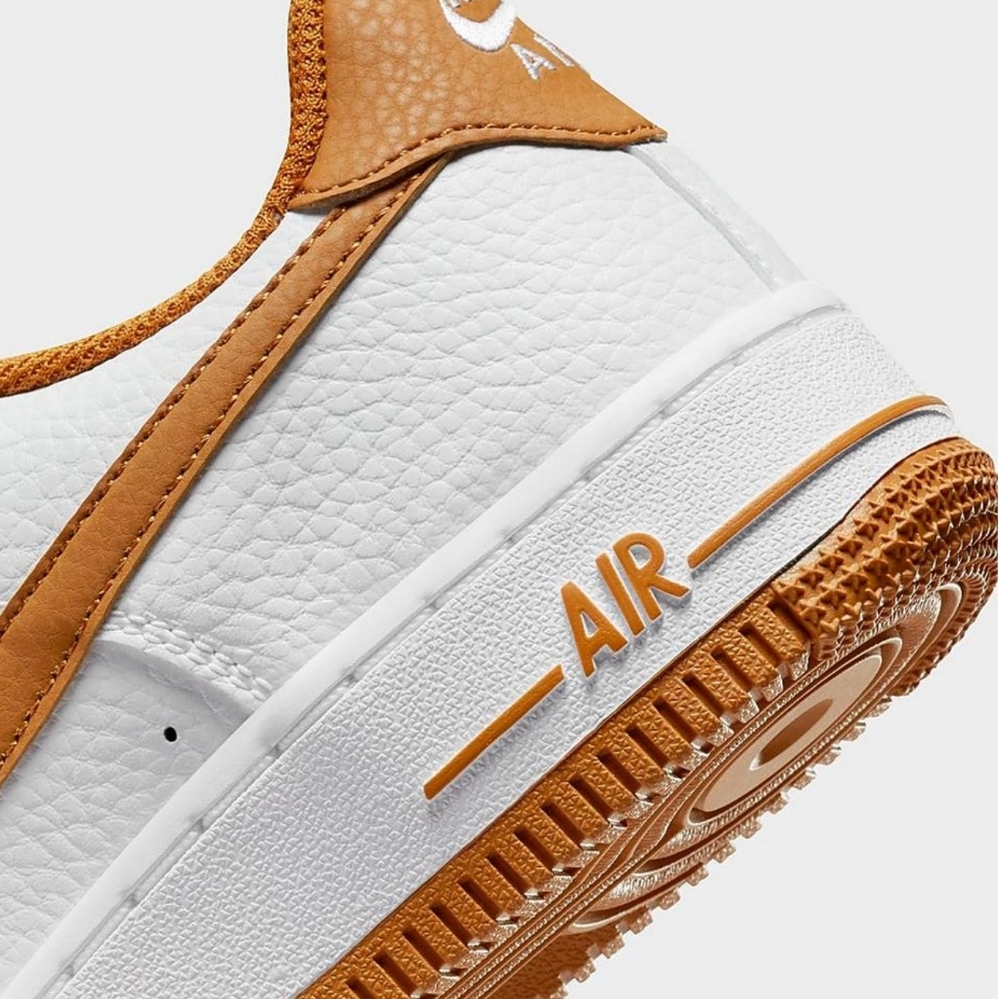 Nike Air Force 1 Low — White & Burnt Orange Women's 9 Sneakers/ Kids 7 Shoes - Picture 4 of 4